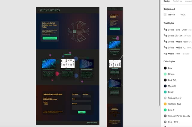Mockup for Future Lithics with Figma